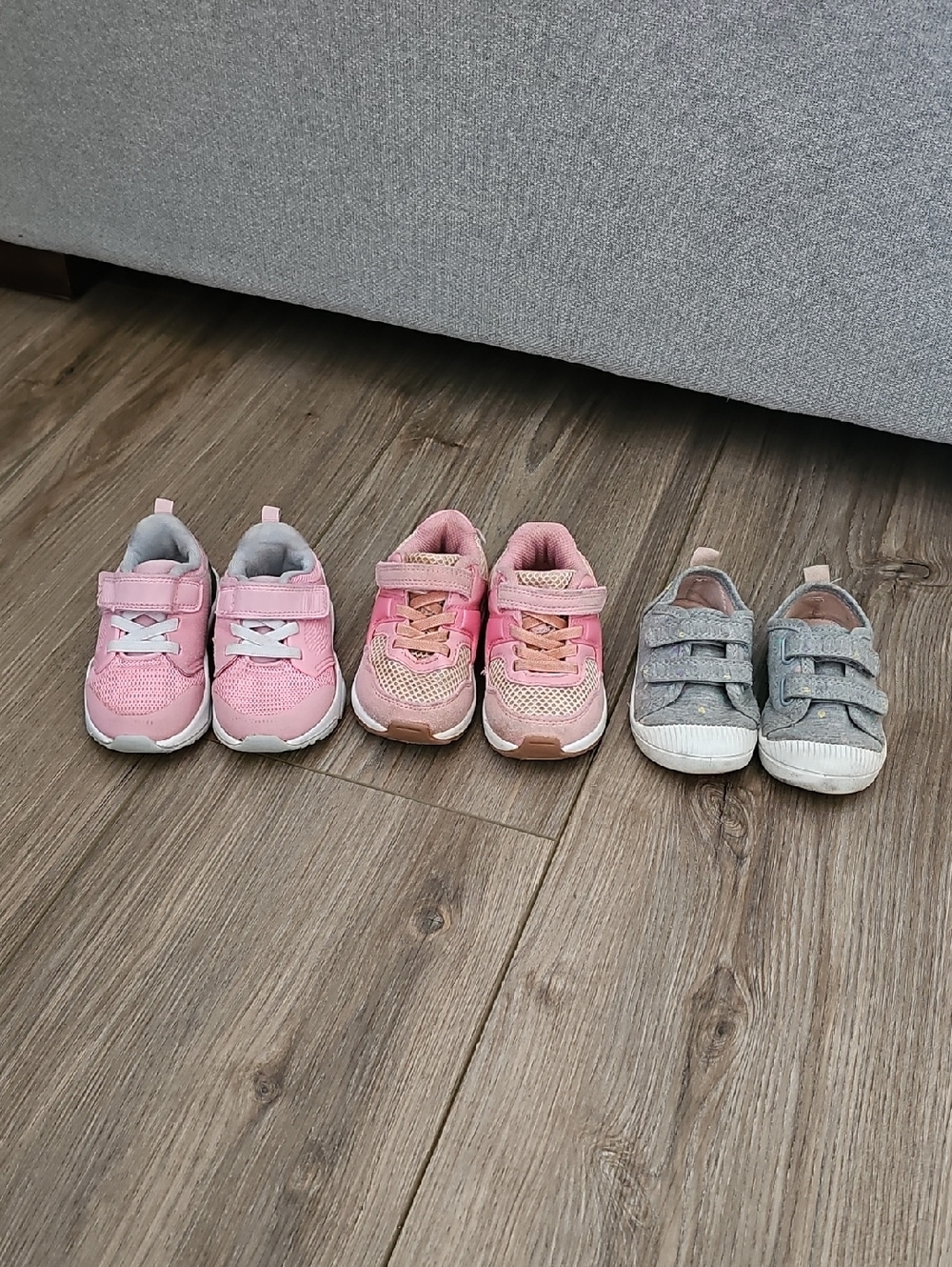 3 Pairs Of Cat & Jack Kids Pink & Grey Athletic Sneakers